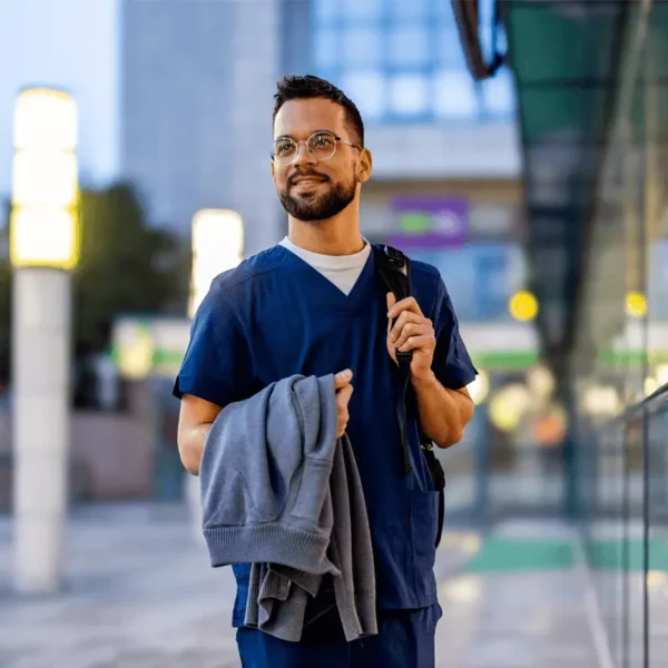Doctor outside of facility